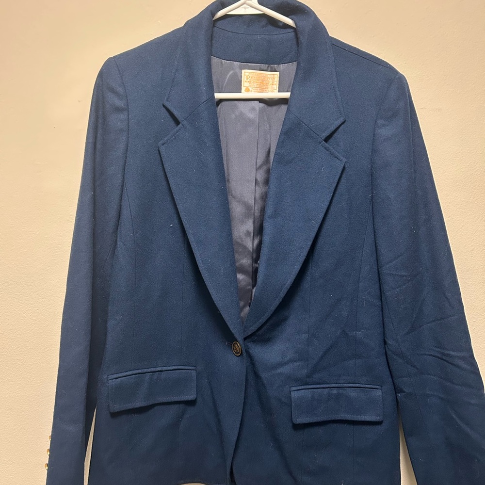 Pendleton Navy Wool Blazer